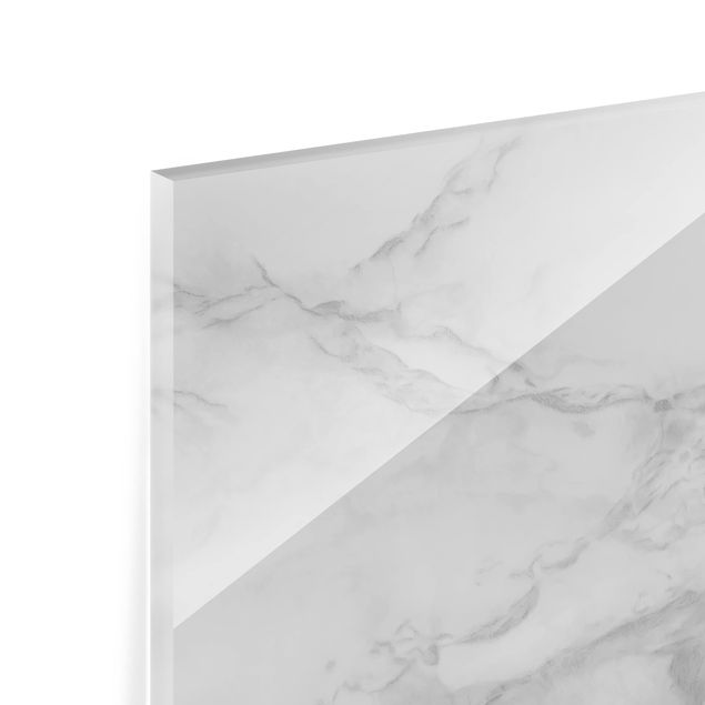 Glas Spritzschutz - Marmoroptik Schwarz Weiß - Quadrat - 1:1