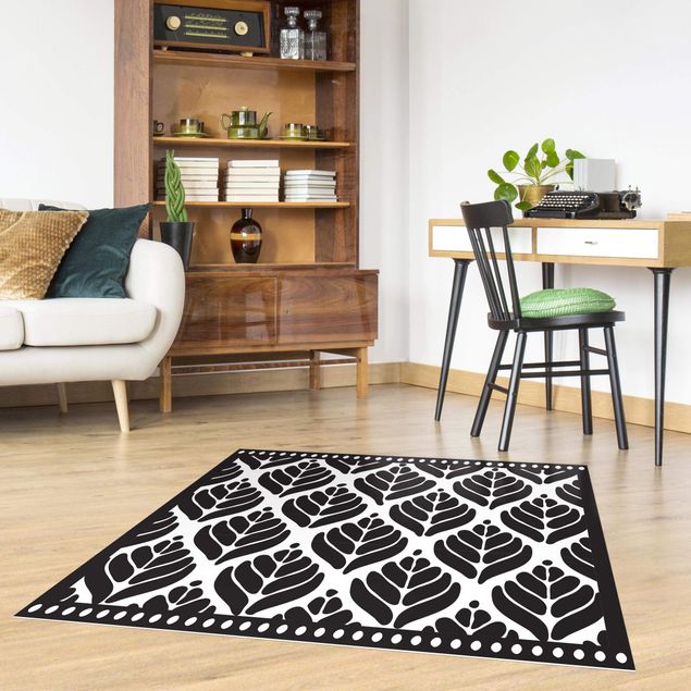 Moderne Teppiche Stilisierte Palmenblätter mit Balken