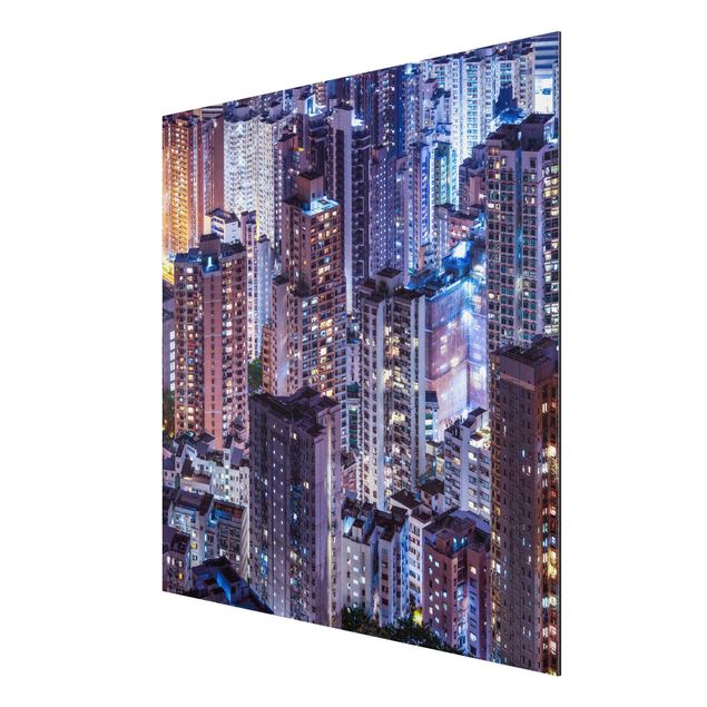 Alu-Dibond - Hongkong Lichtermeer - Quadrat