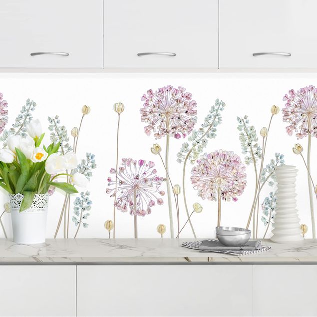 Platte Küchenrückwand Allium Illustration I