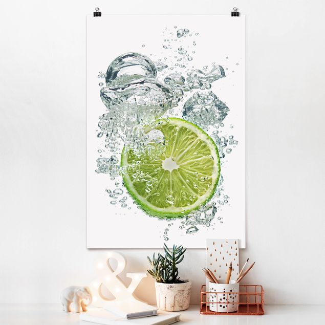 Wand Poster XXL Lime Bubbles