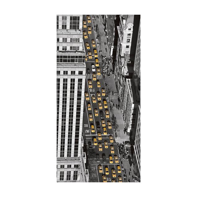 Teppich schwarz-weiß Taxiverkehr in Manhattan