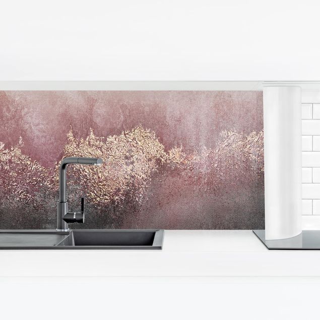 Küchenrückwand - Goldene Dämmerung Rosa