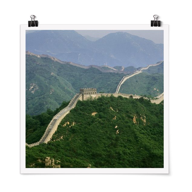 Poster Skyline Die chinesische Mauer im Grünen
