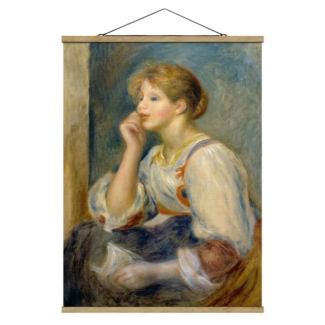 Stoffbilder mit Posterleisten Auguste Renoir - Junges Mädchen mit Brief