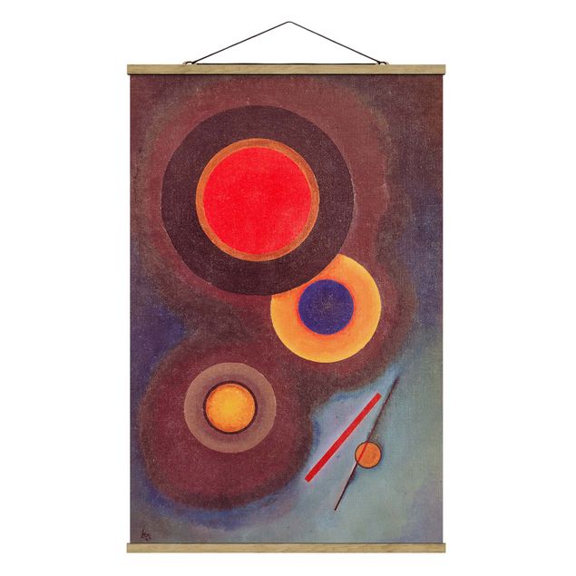 Stoffbilder mit Posterleisten Wassily Kandinsky - Kreise und Linien