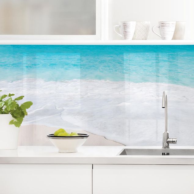 Platte Küchenrückwand Blaue Welle