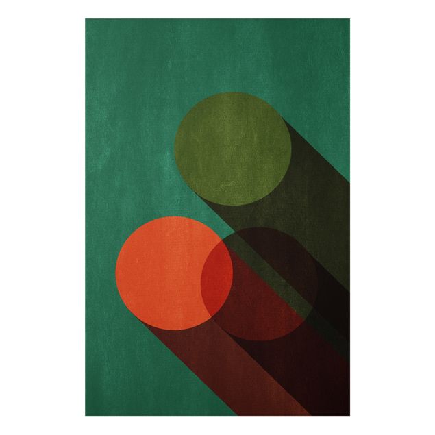 Bilder Abstrakte Formen - Kreise in Grün und Rot