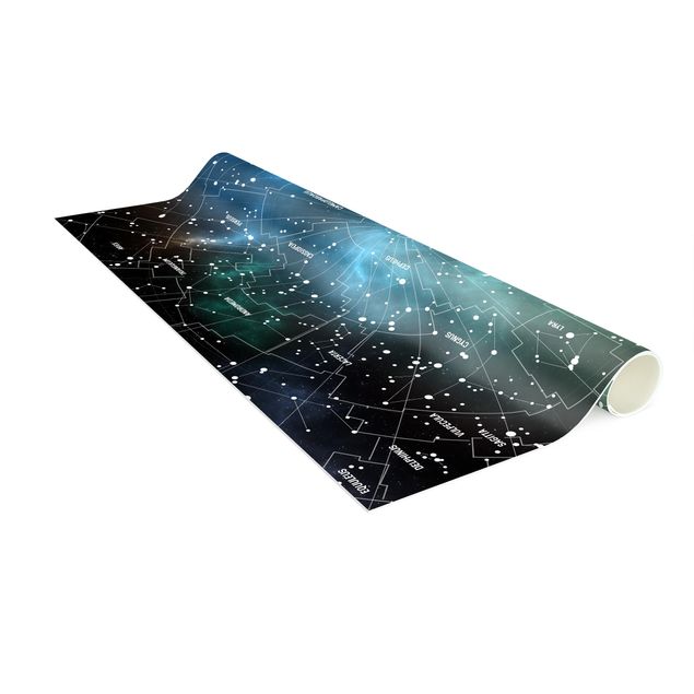 Moderne Teppiche Sternbilder Karte Galaxienebel