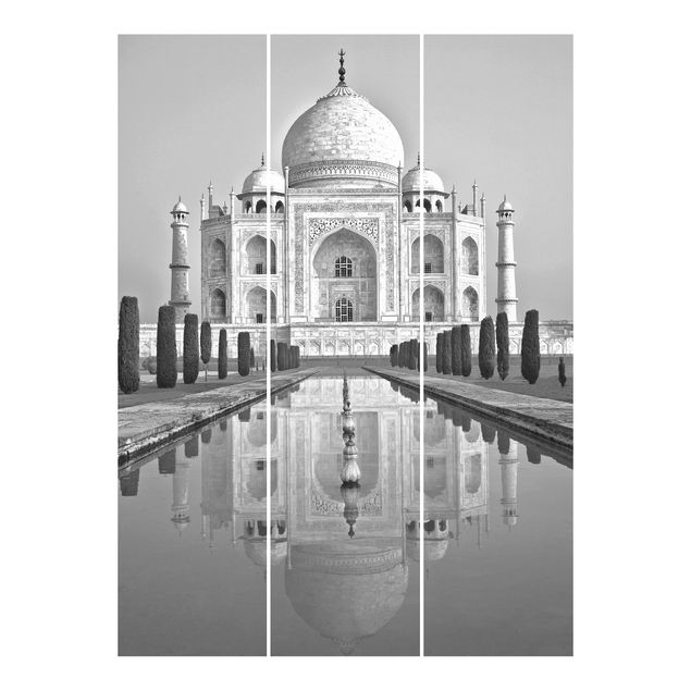 Schiebegardinen Set - Taj Mahal mit Garten - Flächenvorhang
