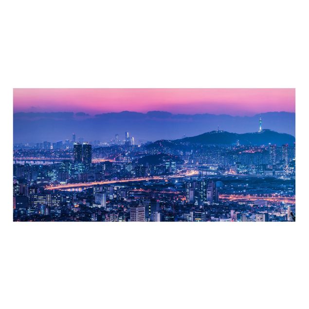 Magnettafel - Skyline von Seoul - Panorama Querformat