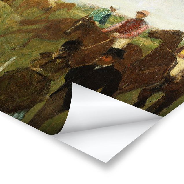 Poster Edgar Degas - Jockeys auf Rennbahn