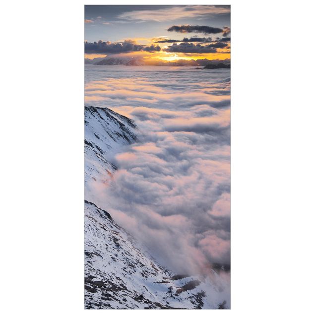Raumteiler - Blick über Wolken und Berge 250x120cm