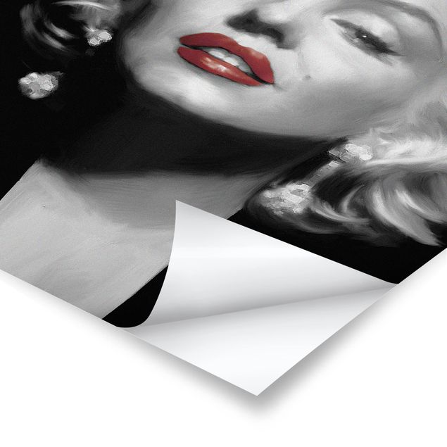 Poster - Marilyn mit roten Lippen - Hochformat 3:2
