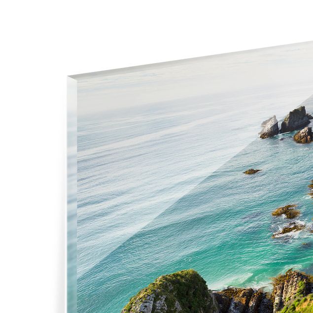 Spritzschutz Glas - Nugget Point in Neuseeland - Panorama - 5:2