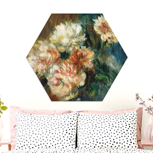 Hexagon Bild Forex - Auguste Renoir - Vase Pfingstrosen