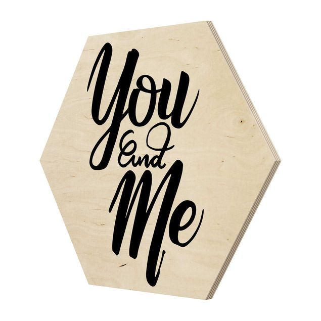 Hexagon Bild Holz - You and me