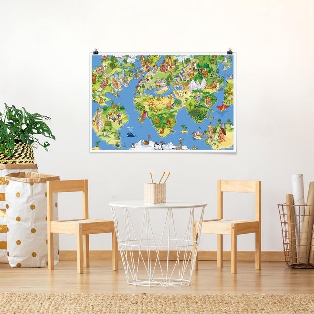Moderne Poster Great and funny Worldmap