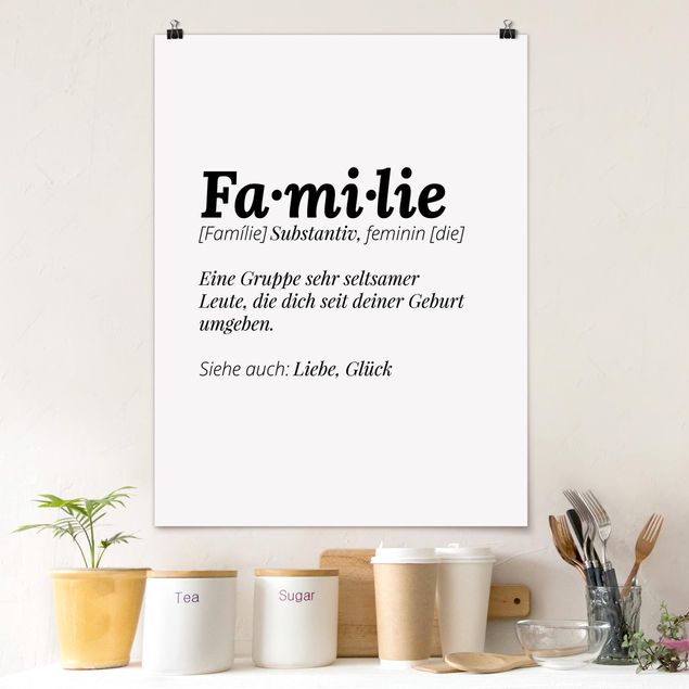 Poster - Die Definition von Familie - Hochformat 3:4