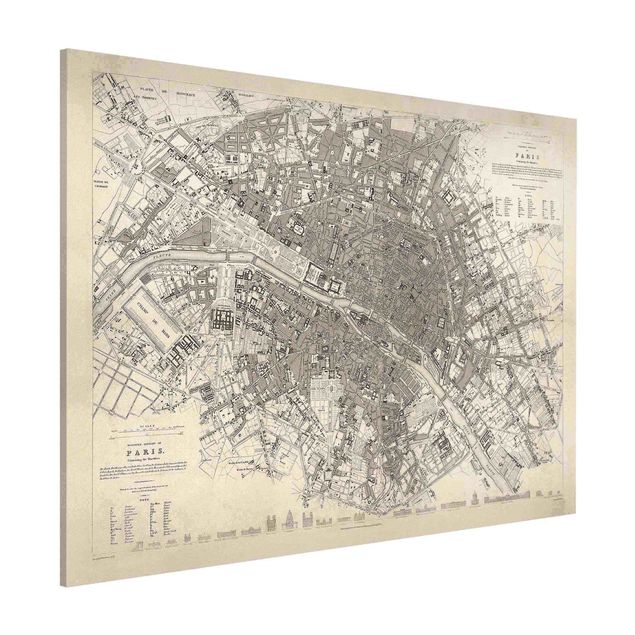 Magnettafeln Syklines Vintage Stadtplan Paris