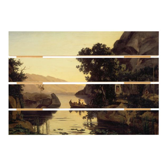 Holzbild - Jean-Baptiste Camille Corot - Landschaft bei Riva - Querformat 2:3
