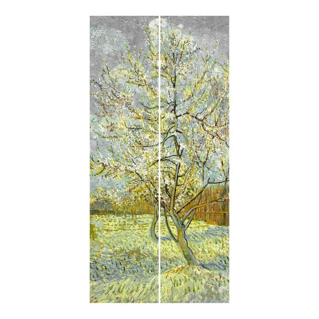 Schiebegardinen Set - Vincent van Gogh - Pfirsichbaum rosa - 3 Flächenvorhänge