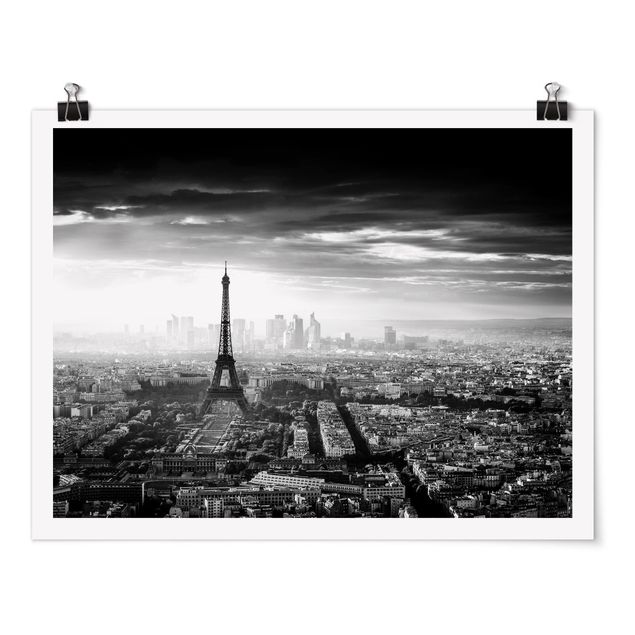 schöne Bilder Der Eiffelturm von Oben Schwarz-weiß