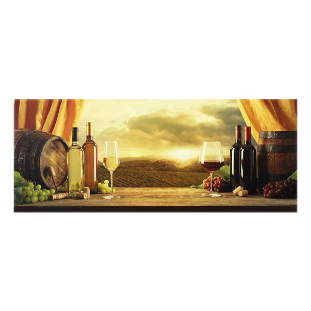 Spritzschutz Glas - Wein mit Ausblick - Panorama - 5:2