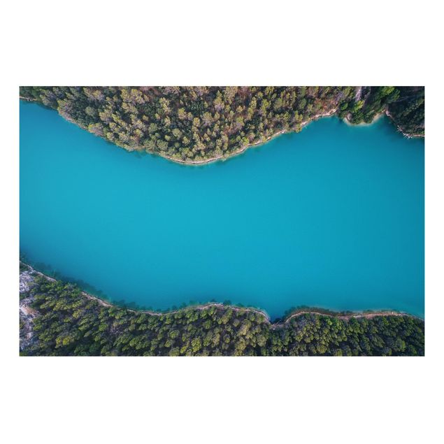 Foto auf Hartschaumplatte Luftbild - Tiefblauer See