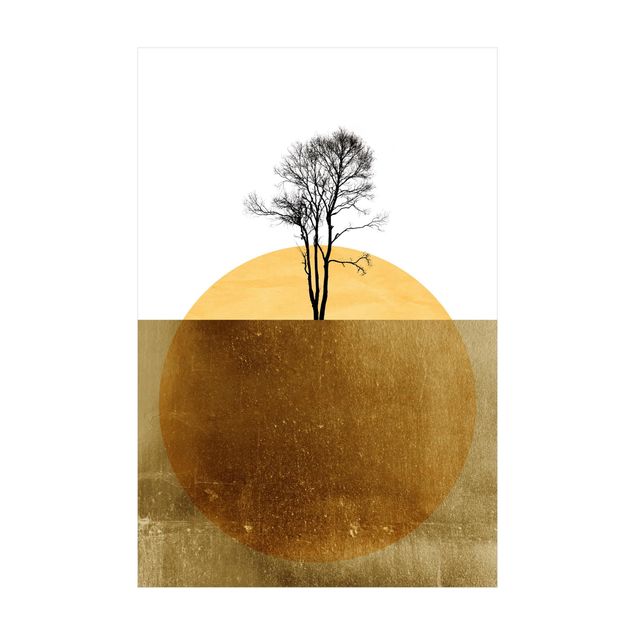 Teppiche groß Goldene Sonne mit Baum