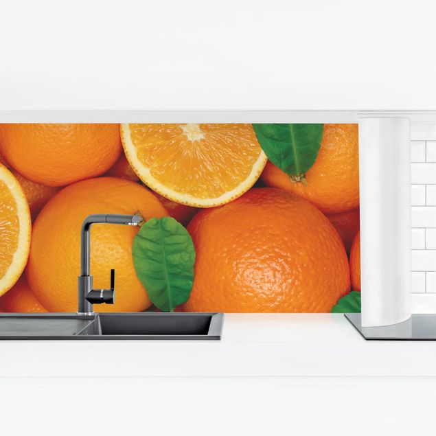 Küchenrückwand selbstklebend Saftige Orangen
