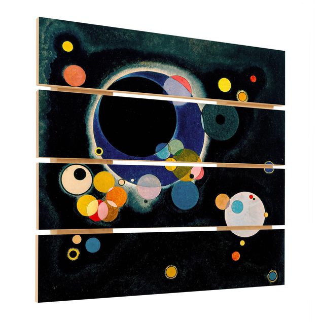 Holzbild - Wassily Kandinsky - Skizze Kreise - Quadrat 1:1