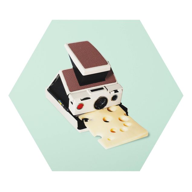 Hexagon Bild Forex - Jonas Loose - Kamera mit Käse