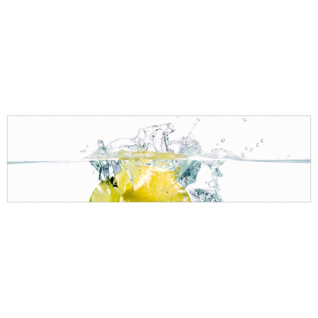 Küchenrückwand Motiv Zitrone und Limette im Wasser