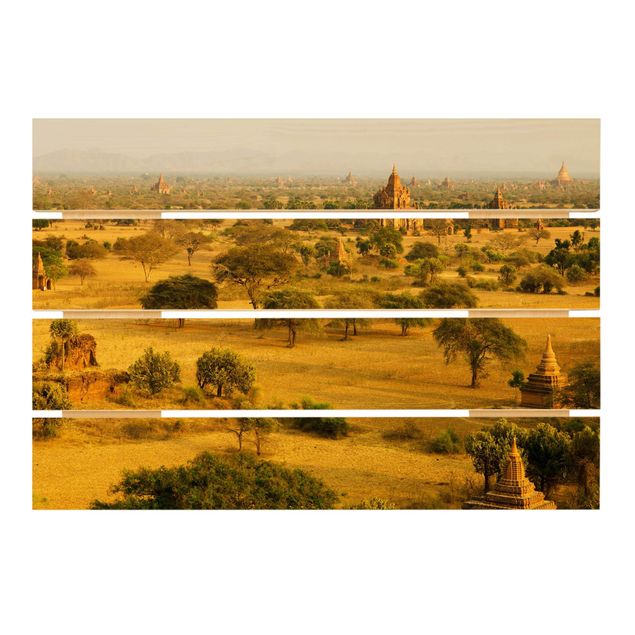 Holzbild - Bagan in Myanmar - Querformat 2:3