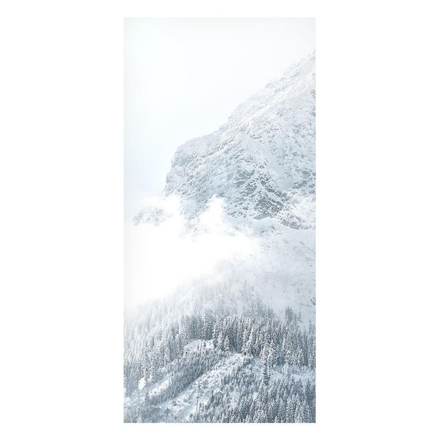 Magnettafel - Weißer Nebel in den Bergen - Panorama Hochformat