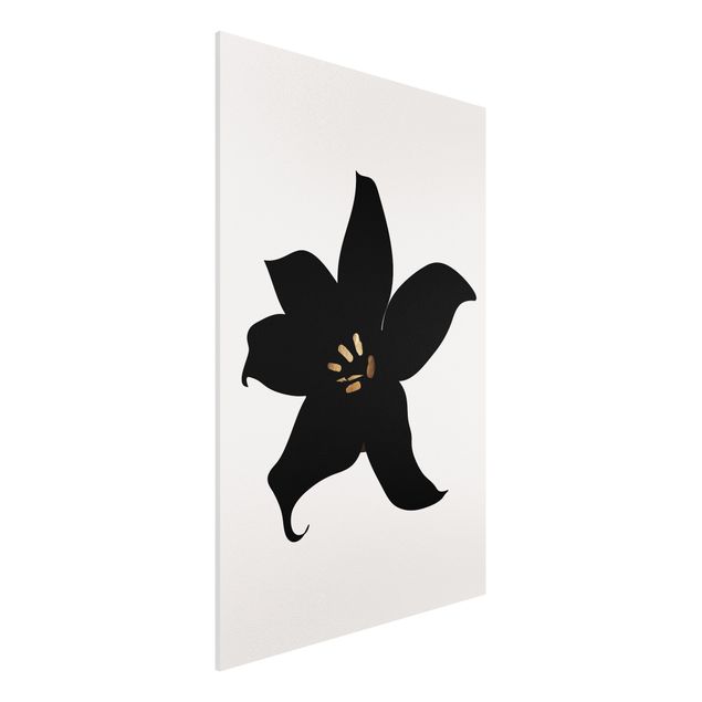 Kubistika Bilder Grafische Pflanzenwelt - Orchidee Schwarz und Gold