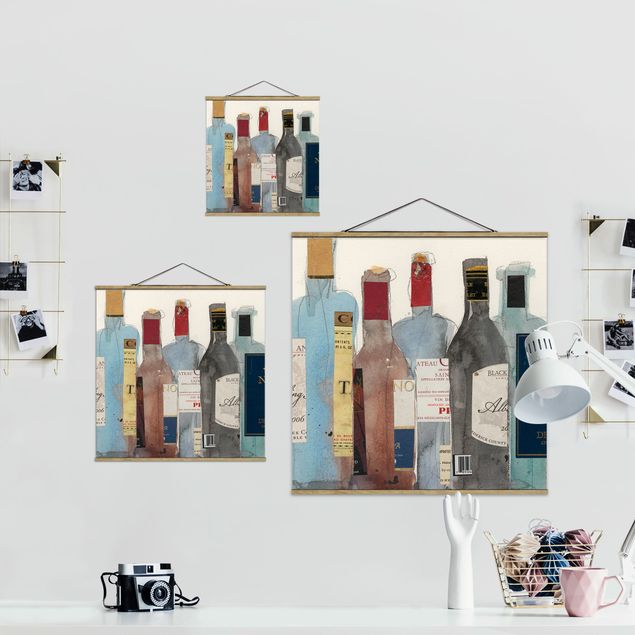 Stoffbild mit Posterleisten - Wein & Spirituosen II - Quadrat 1:1