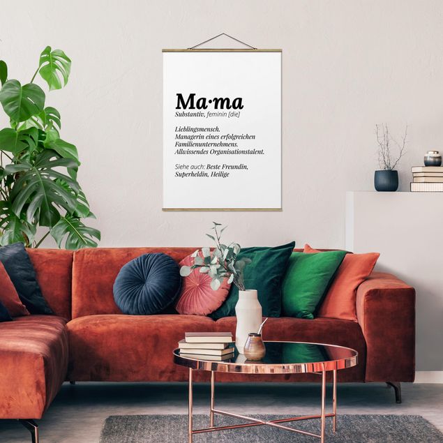 Stoffbilder mit Posterleisten Die Definition von Mama