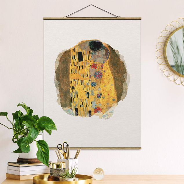 Bilder Jugendstil Wasserfarben - Gustav Klimt - Der Kuss