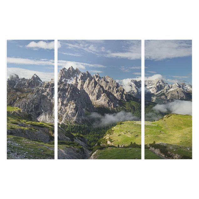 Leinwandbild 3-teilig - Italienische Alpen - Triptychon