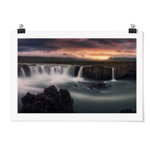 Poster - Goðafoss Wasserfall in Island - Querformat 2:3