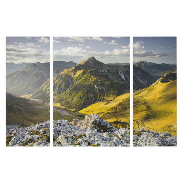 Leinwandbilder Berge und Tal der Lechtaler Alpen in Tirol