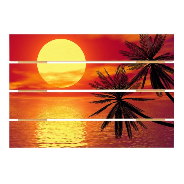 Holzbild - Karibischer Sonnenuntergang - Querformat 2:3