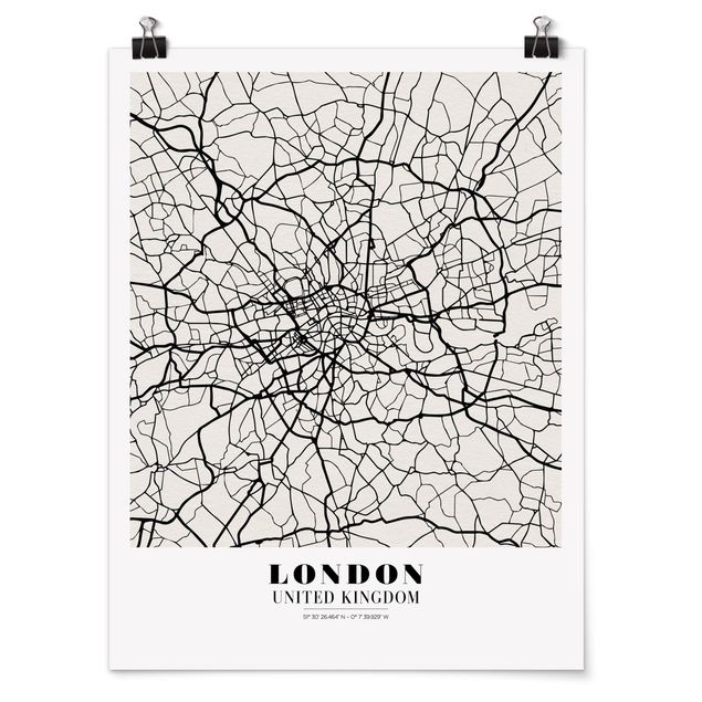 Poster - Stadtplan London - Klassik - Hochformat 3:4