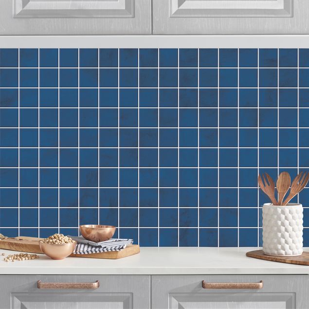 Platte Küchenrückwand Mosaik Beton Fliesen - Blau