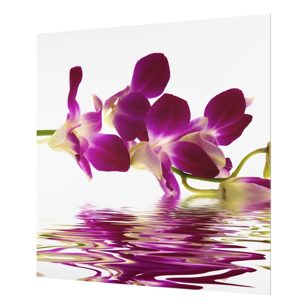 Glas Spritzschutz - Pink Orchid Waters - Quadrat - 1:1