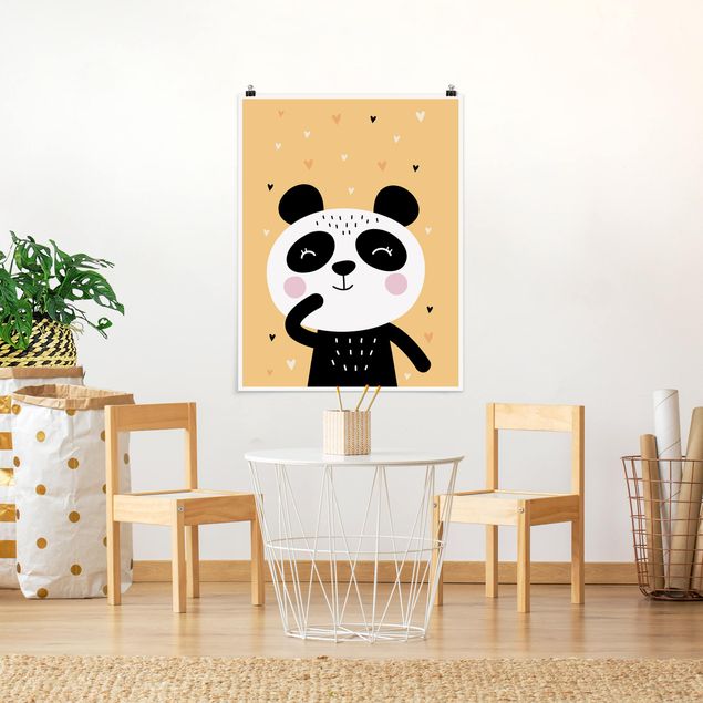 Poster Tiere Der glückliche Panda