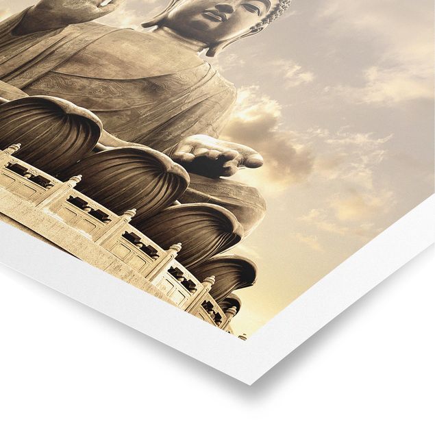 Poster bestellen Großer Buddha Sepia