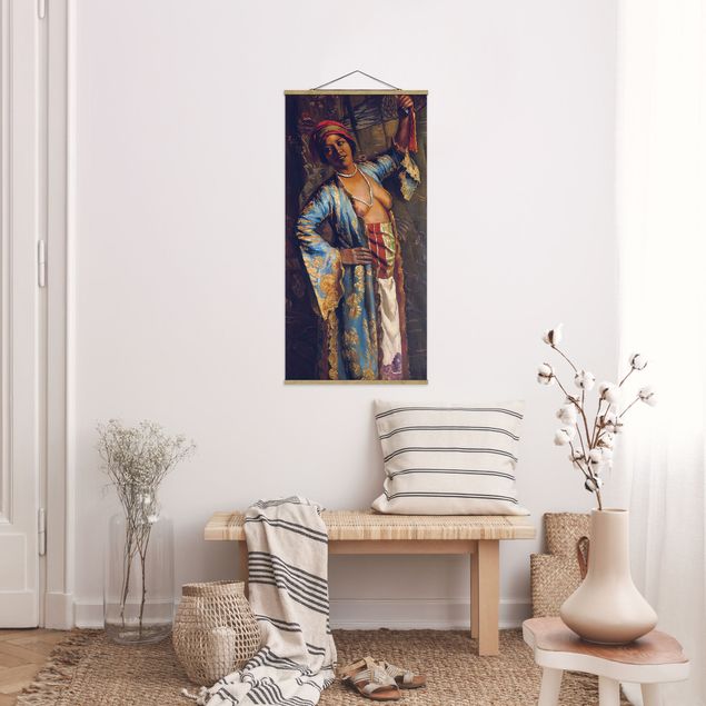 Stoffbild mit Posterleisten - Emile Bernard - Eine exotische Tänzerin - Hochformat 1:2